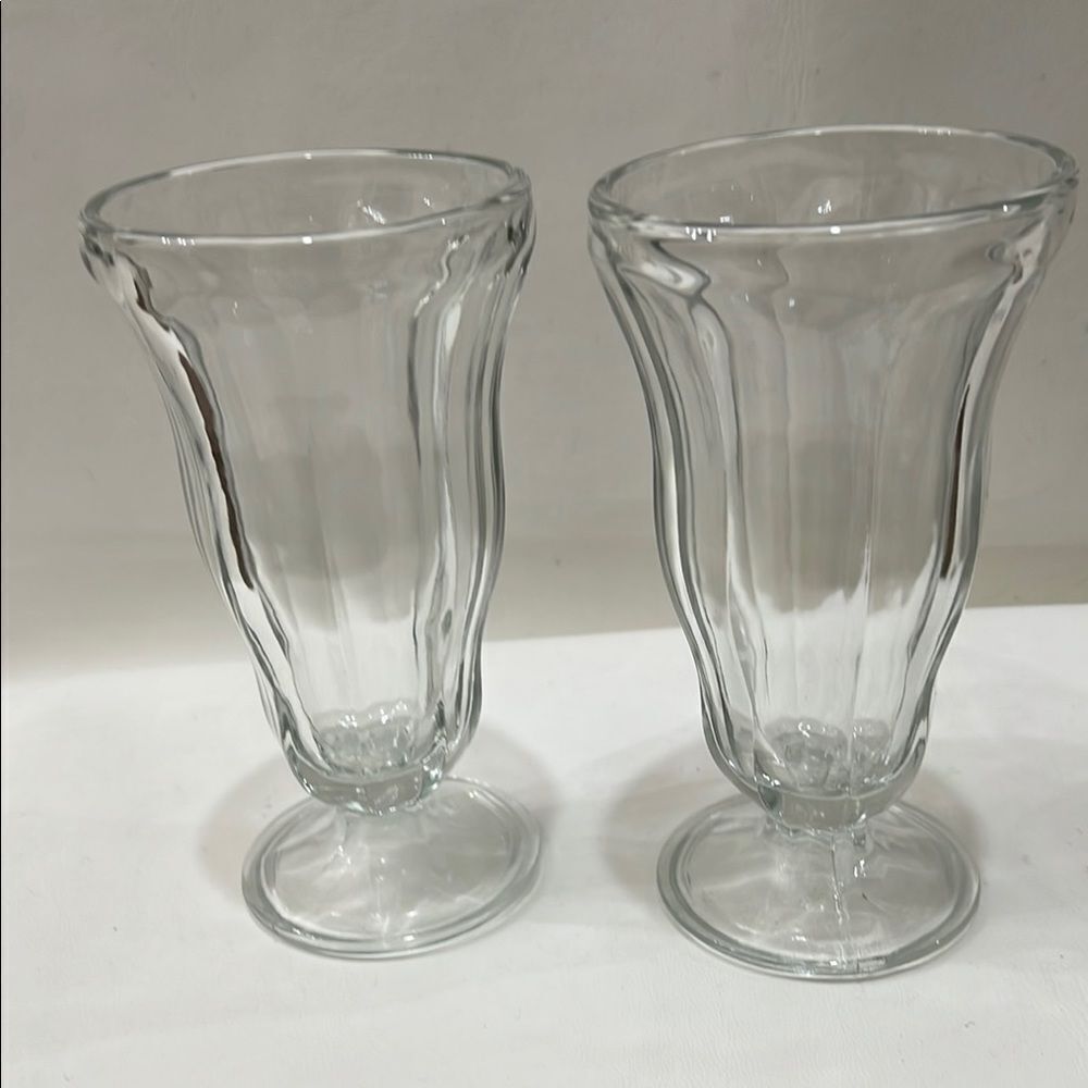 Elegant Clear Glass Ice Cream Sundae Cups 12 Oz Each Set Of 2 Dessert Appetizer